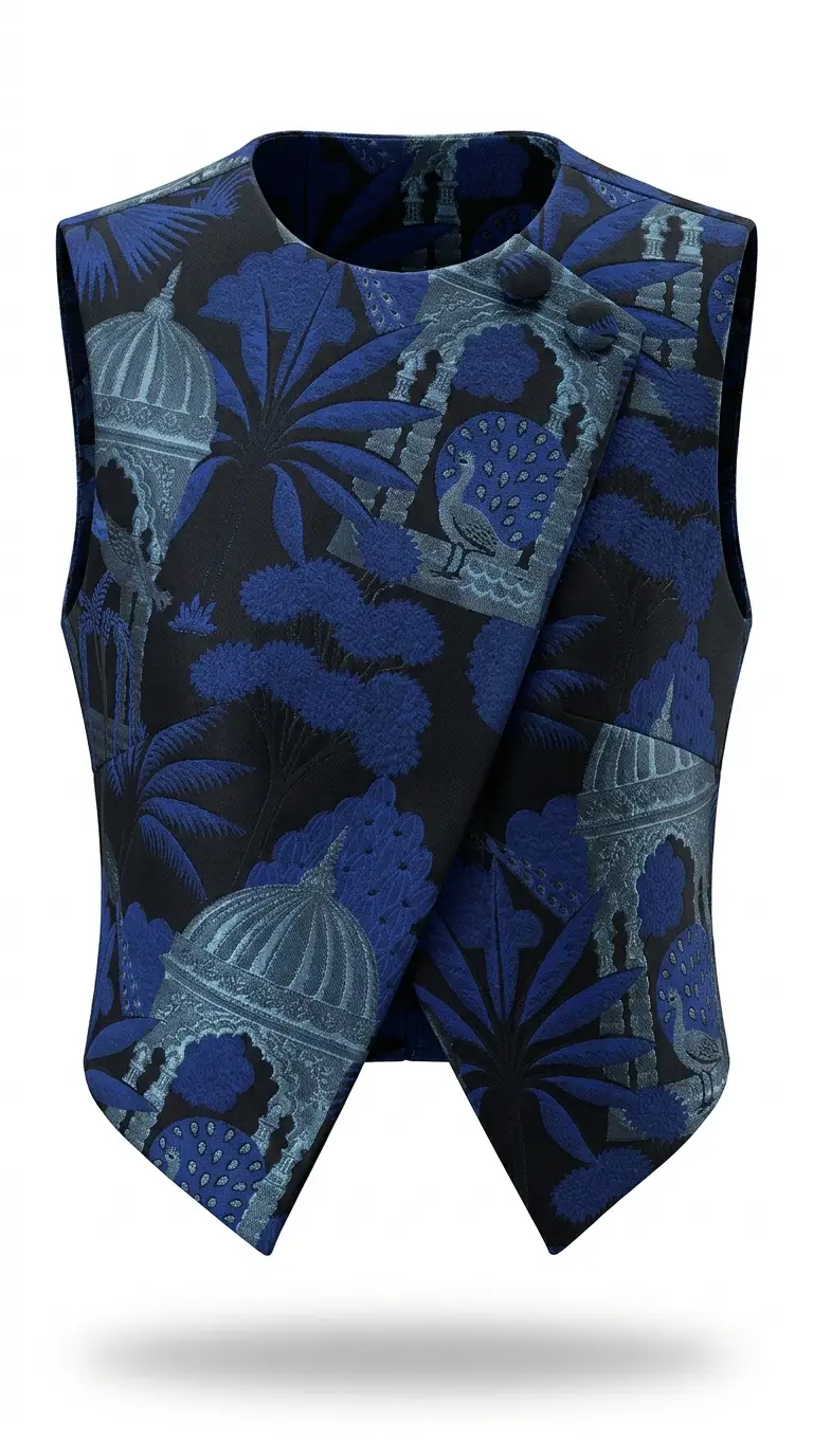 Vest_blue وست ژاکارد