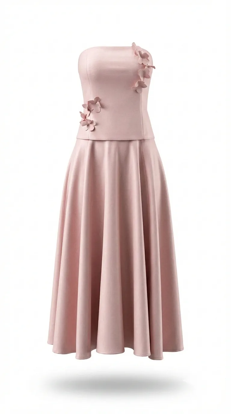 set_top_skirt_pink ست تاپ و دامن