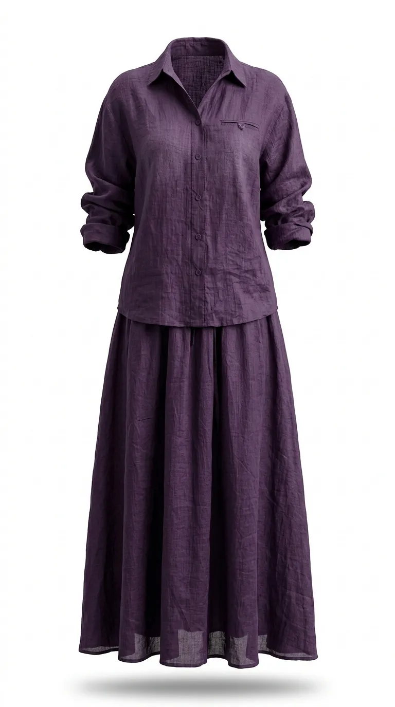 skirt_shmiz_purple دامن و شومیز لینن شیشه ای