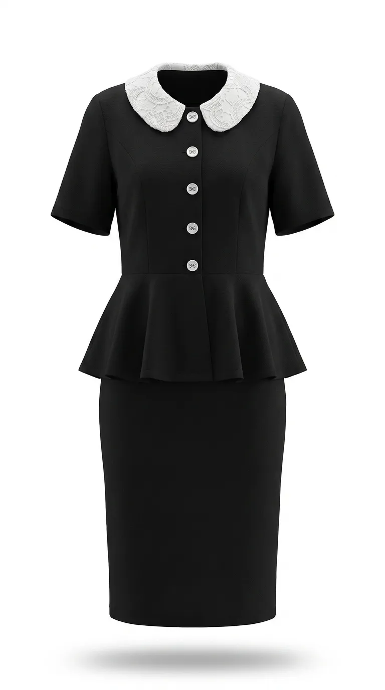 set_coat_skirt کت و دامن یقه ب ب - Image 1
