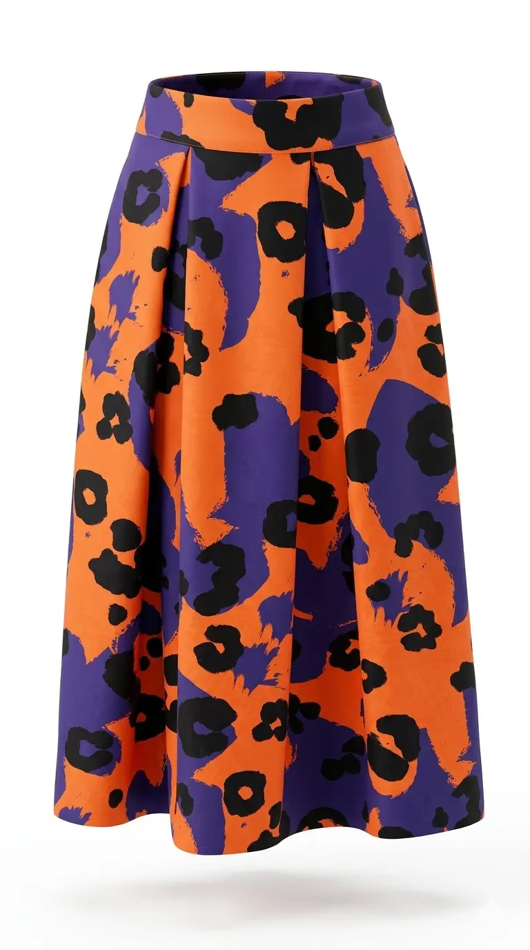 skirt_leopard_orange دامن بلند پلنگی - Image 1