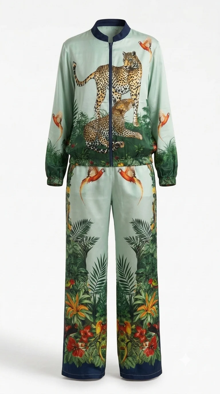 Set_silk_jungle ست سیلک جنگل - Image 1